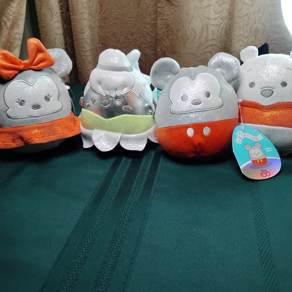 Disney 100 Anniversary Plush Squishmallows  Set of 4 Collectible New With Tags S
